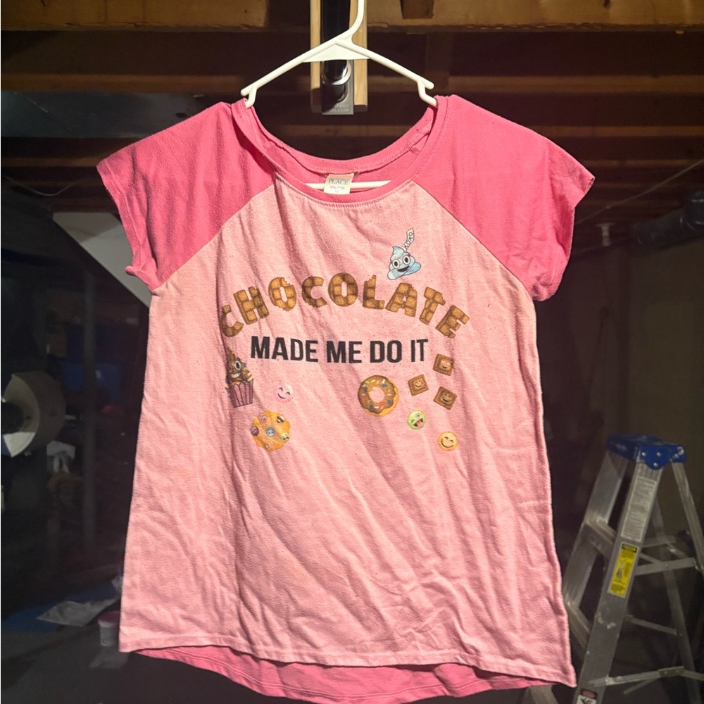 The Children's Place Pink Tee with Chocolate Print
